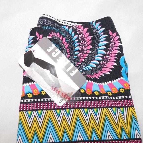 Shosho Womens S/M Winter Fleece Lined Leggings Vibrant Bright Multicolour  - NEW - Picture 3 of 11
